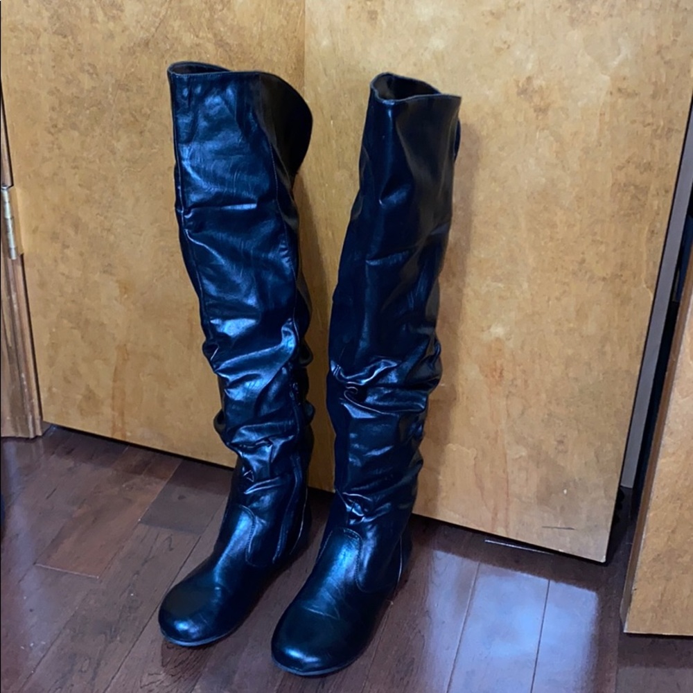 Bamboo Over the Knee Leather Boots